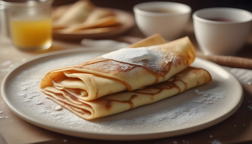 Thinly baked crepes or Russian Blinchiki